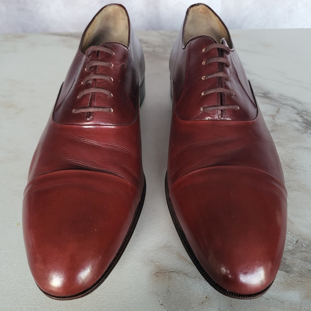 Sandro Moscolini Cap Toe Oxfords Men's Size 10 Italy Handcrafted Cognac